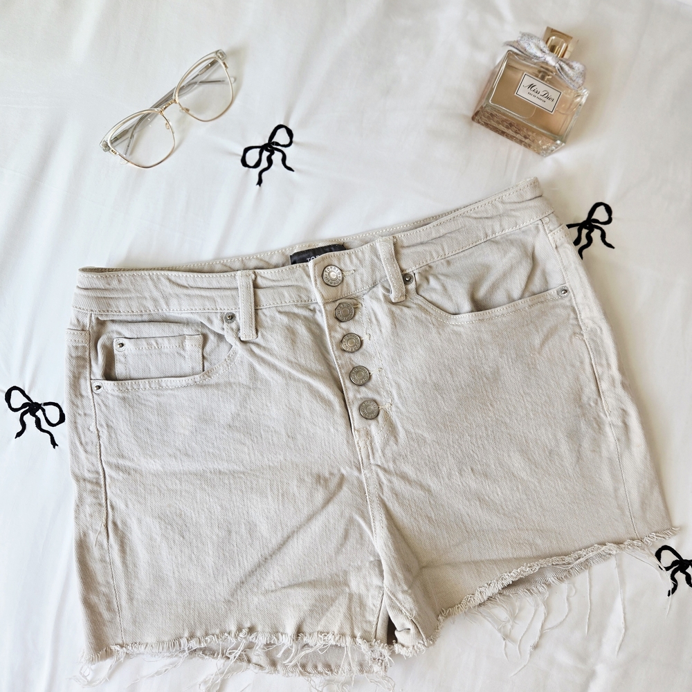 Torrid Light Beige Jean Shorts